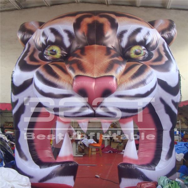 Anunciamento personalizado A altura inflável do tigre do tigre do tigre do tigre do tigre do tigre do tigre para a entrada do concerto da entrada ou da fase do partido da música