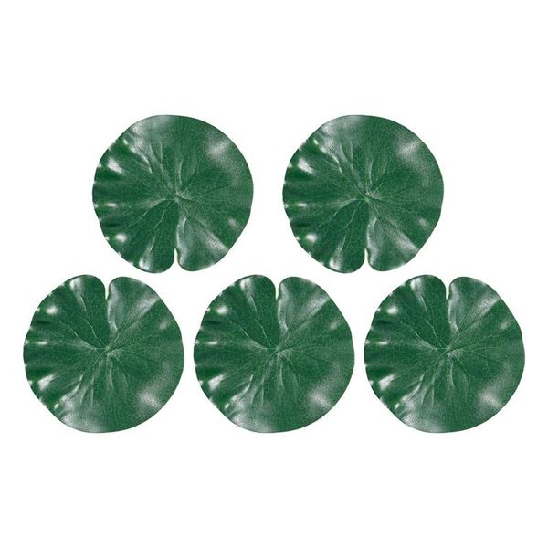 

5 pcs aquarium fish tank green lotus leaf plastic floating decor 5.5" dia