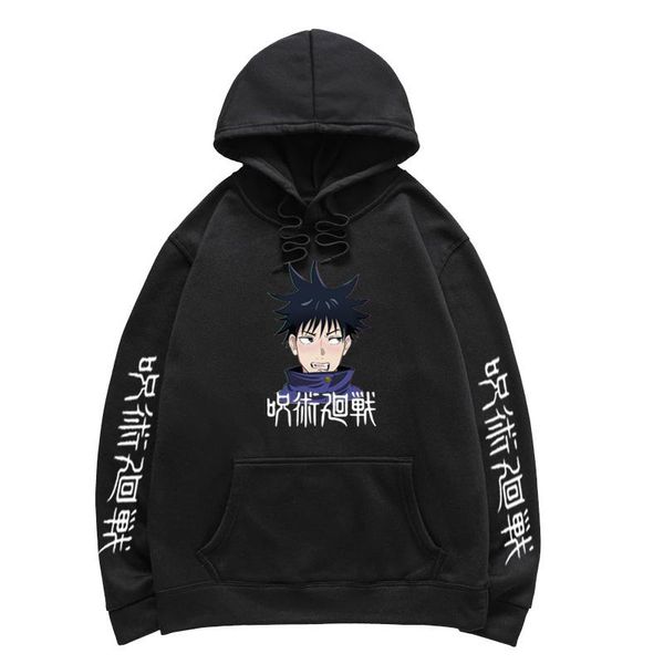 

men's hoodies & sweatshirts jujutsu kaisen hoodie men jogging tracksuit autumn winter fleece harajuku streetwear oversized clothing, Black