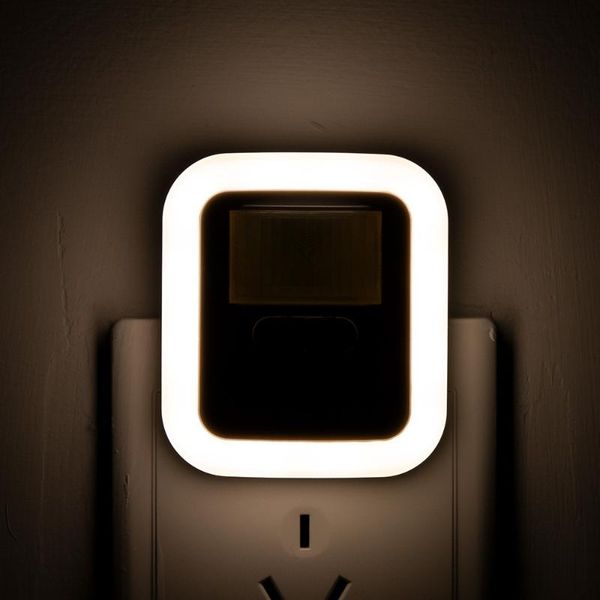 

night lights dimmable led plug-in lamp pir motion sensor bedside ac110-240v indoor wall with switch for stairs toilet room