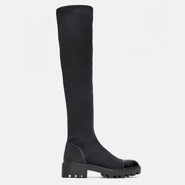 

womens long boots spring winter black over the knee high boots female thigh high sock boots platform elastic slim shoes