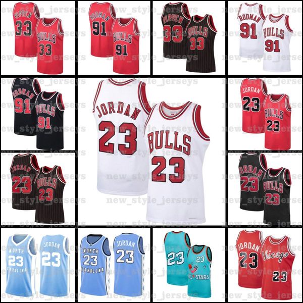 

michael kid jordon chicago bulls jersey 91 dennis scottie rodman 33 pippen ncaa a5 mitchell ness hardwood basketball jerseys, Black;red