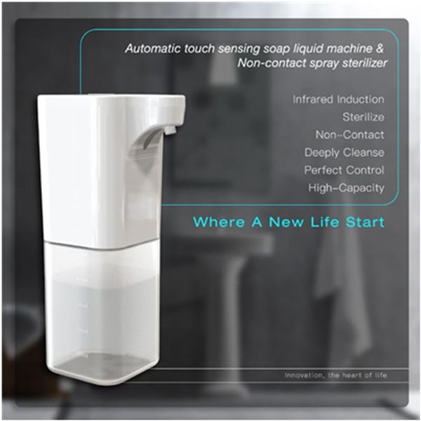 

foam soap dispenser 500ml infrared sensor automatic soap dispenser foam hand washer alcohol spray two-in-one porcelain white