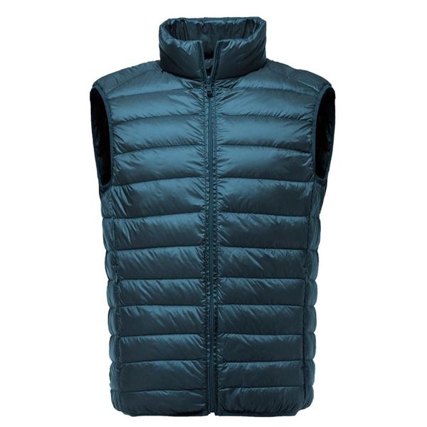 

zogaa men sleeveless jacket winter ultralight white duck down vest male slim vest men's clothes windproof warm waistcoat 211206, Black