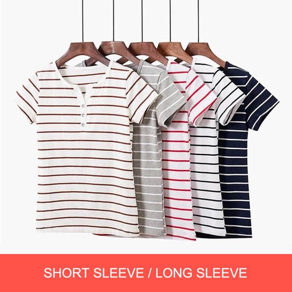 

women t-shirt cotton short long sleeve lady t shirt striped summer spring autumn female blusa white plus size fashion tee t0, Black;green
