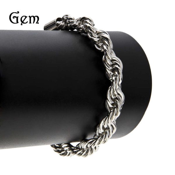 

trend 1cm twist chain gold plated hip hop twist bracelet, Silver