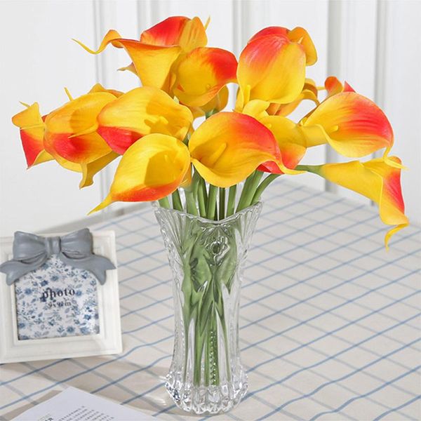 

decorative flowers & wreaths 10pcs/set real touch letax fake calla lily for wedding bouquet decor artificial room home decoration