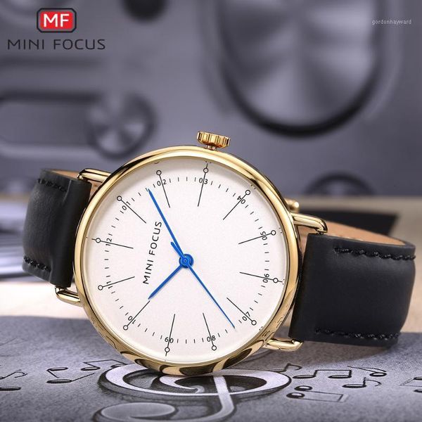 

wristwatches mini focus classic fashion business men's watch genuine leather quartz wristwatch simple leisure waterproof, Slivery;brown