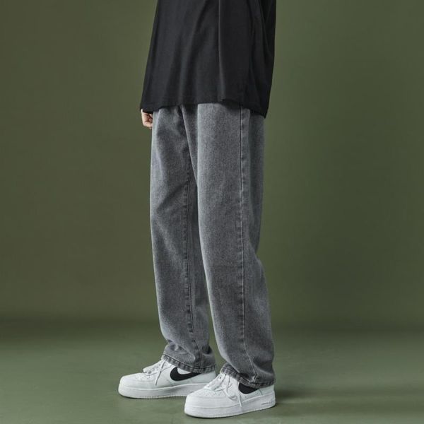 

men's jeans multicolor men fashion casual retro baggy streetwear loose hip hop straight denim pants mens trousers s-3xl, Blue