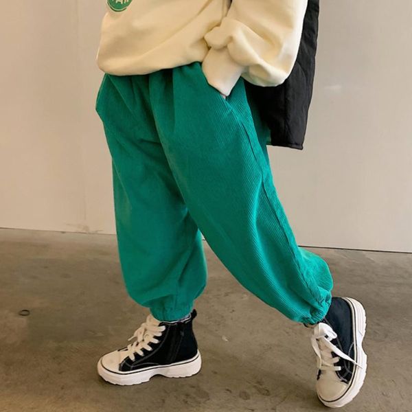 

trousers wlg kids fall corduroy solid green navy blue pant baby boys girls casual all match pants for 2-8 years