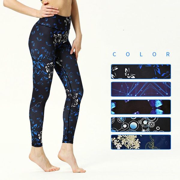 

women's leggings printed sports pants female 2021 tight high waist hip body outdoor, Black