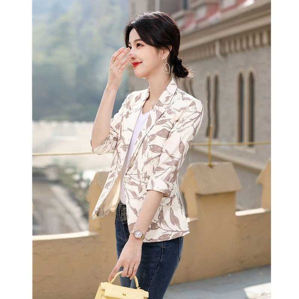 

women's suits & blazers printed office ladies casual formal work suit fashion clothes spring summer autumn cardigan jacket coat 2021, White;black