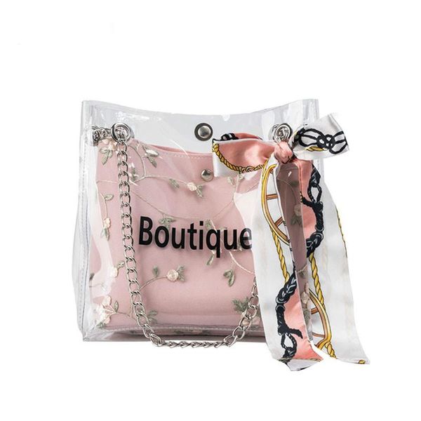 

evening bags bag female diagonal 2021 transparent chain jelly shoulder bucket
