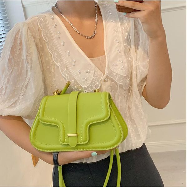 

evening bags 2021 solid color pu leather flap for women sample shoulder handbags female fashion crossbody bag purses