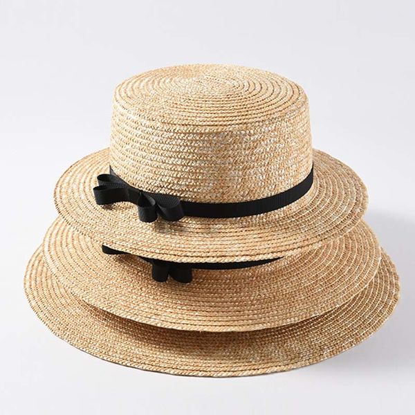 

2021 new wholesale classical summer beach hat wide brim straw boater canotier sun hats for women 56-58cm roby, Blue;gray