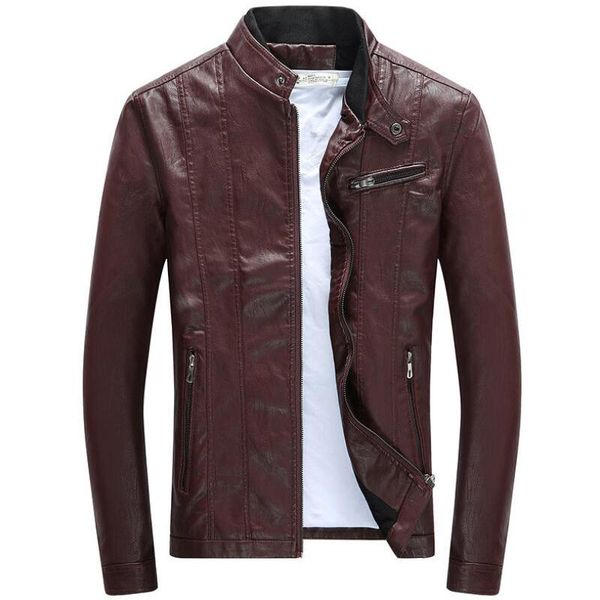 

men's fur & faux pu jacket men fashion motorcycle biker leather jackets mens spring autumn clothes male classic velvets coats deri ceke, Black