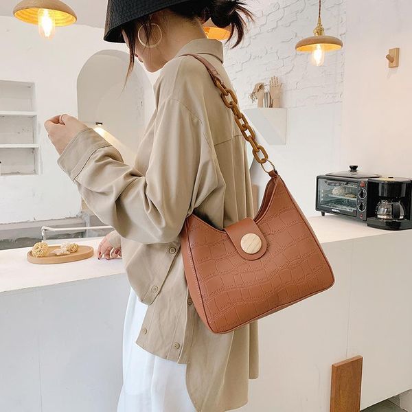 

cross body women's bags 2021 female niche design stone pattern large capacity pu shoulder bag fashion armpit handle