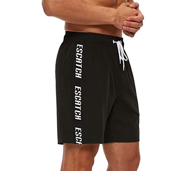 

polyester men's swim trunks quick dry beach shorts with zipper pockets and mesh lining 1pcs