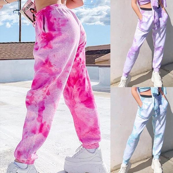 

tie dye sweatpants hip elastic womens pant high waist baggy loose streetwear fashion trousers jogging, Black;white