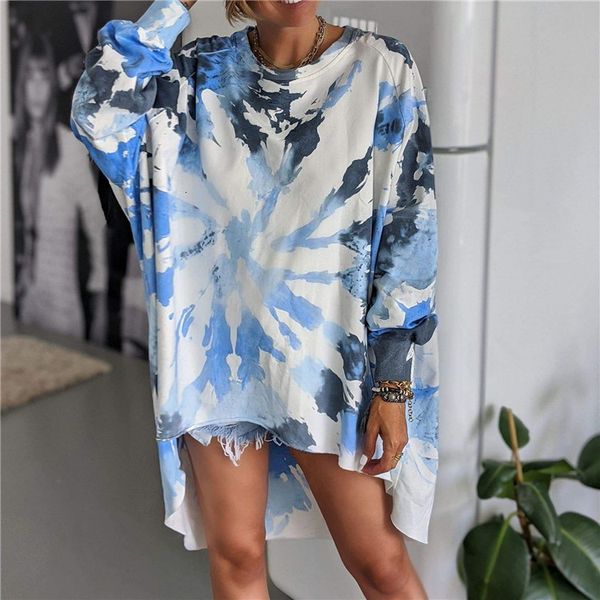 

2021 new individual print street wear round collar irregular hoodie spring and autumn women's hip hop skateboard ejp9, Black