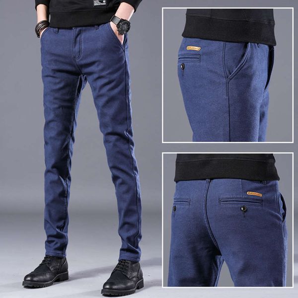 

spring new casual sports slim straight elastic men's versatile pants, Black