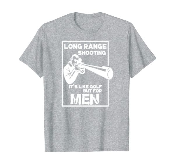 

long range shooting is like golf but for men shirt, White;black