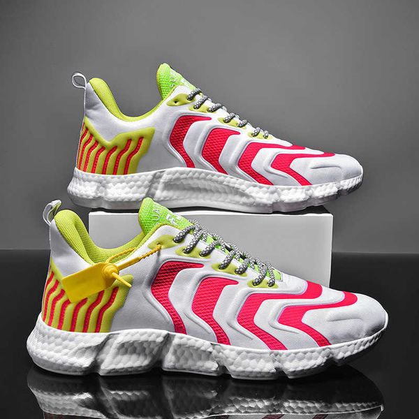 

2022 fashion summer breathable men's tenis sneakers high elastic women's sport running shoes for men footwear plus size 39~47