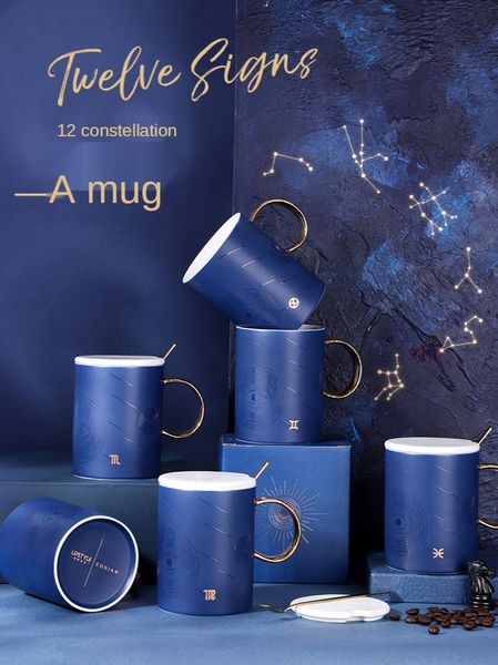 

mark cup goddess girlfriend a gift constellation cup with cover teaspoons of oatmeal for breakfast coffee creative ceramic