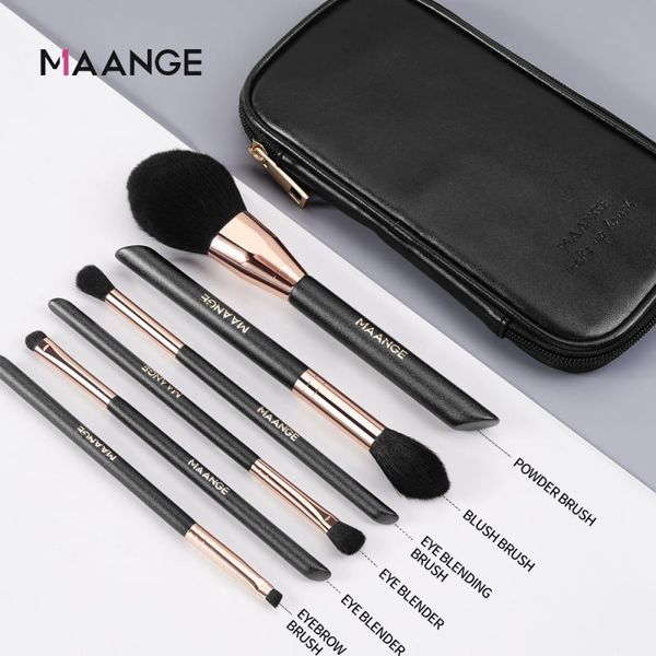

makeup brushes 6 pcs professional set beauty tools eye shadow brush eyebrow eyelash soft wool fiber with bag