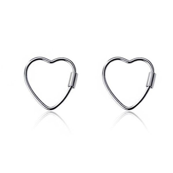 

stud 925 sterling silver jewelry women's hollow heart earrings for girls teens students hypoallergenic, Golden;silver