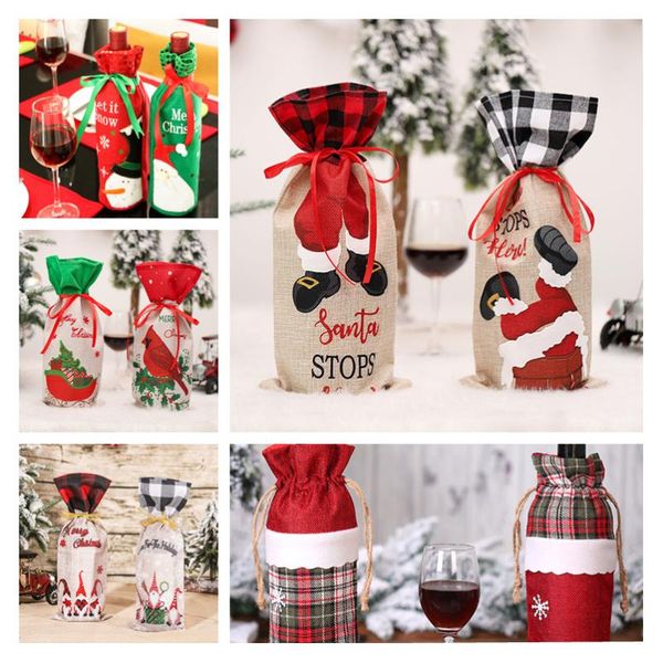 

christmas decorations merry for home xmas wine bottle cover cristmas ornament table decor happy year 2022 noel navidad gift