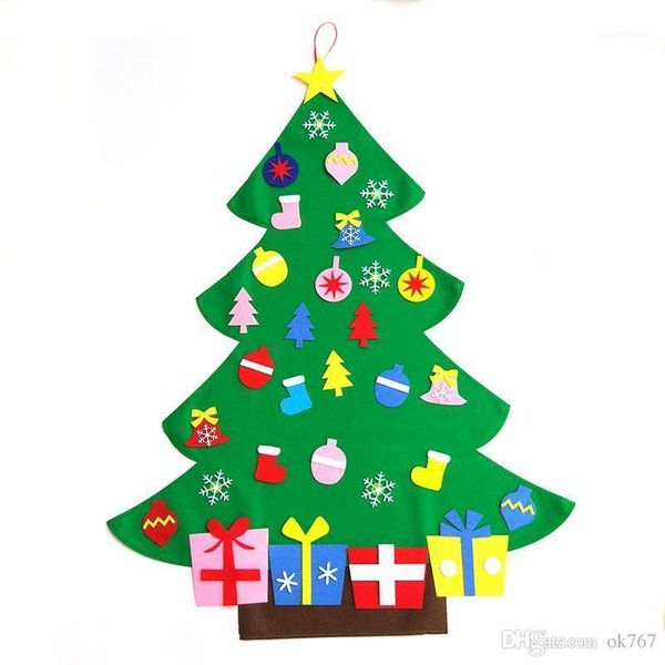 

christmas decorations kids diy felt tree set with ornaments children gift toddler door wall hanging preschool craft d1
