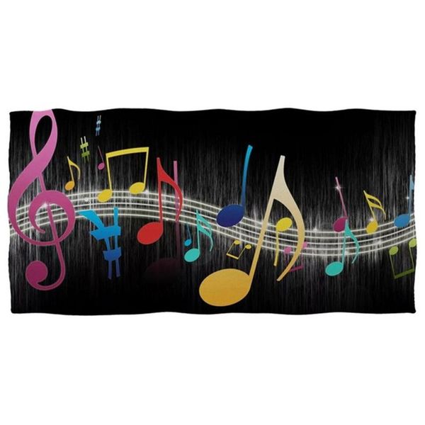 

towel black music notes microfibre beach super large bath towels soft water absorbent sports aqua gym microfiber