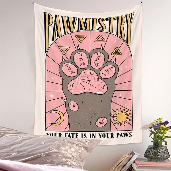 

tapestries cat paws tapestry witchcraft tarot bohemian style decoration home hippie mattress girls dorm room decor