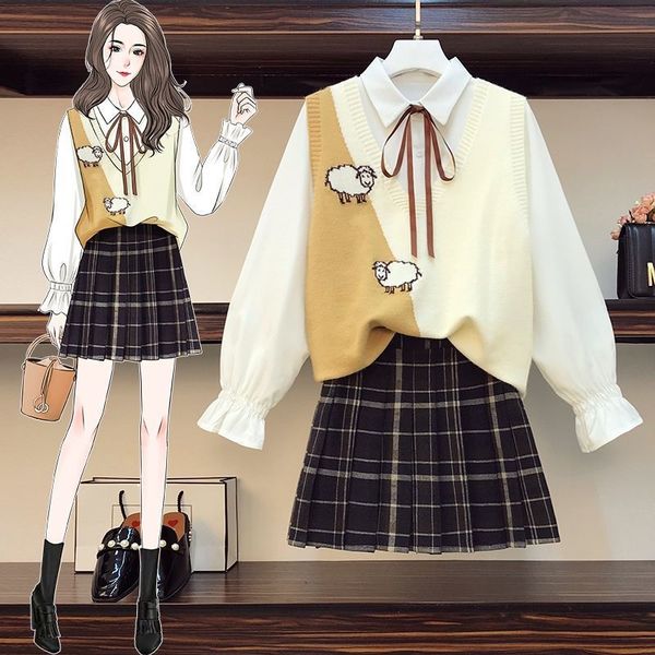 

female 2021 spring and fall new sweater vest casual knitting 95u9, White;black