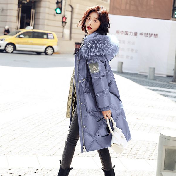 

down jacket high end korean bright face real for women, Black