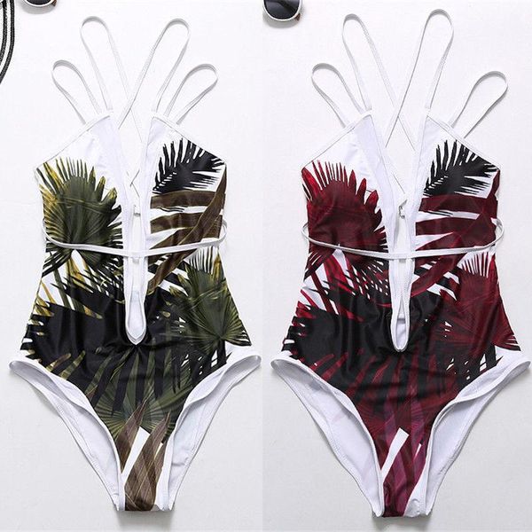 

one-piece suits women one piece swimsuit floral printing bikini monokini push up padded bathing swimwear beachwear maillot de bain
