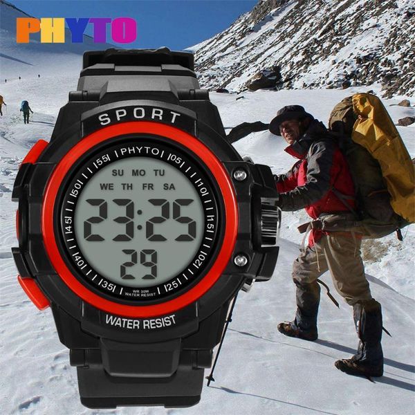 

digital watch for men luxury led highend multi-function sports waterproof electronic watches reloj hombre wristwatches, Slivery;brown