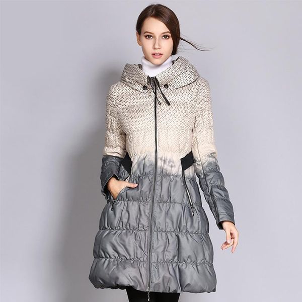 

women's trench coats 2021 winter collection bio fluff hooded coat parkas european style warm stylish jacket, Tan;black
