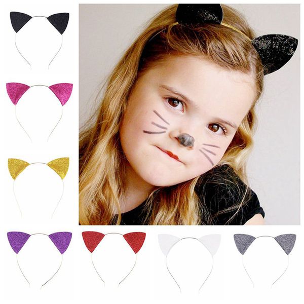 

sequins cat ears headbands kids children birthday party decoration girls headwear head hoop