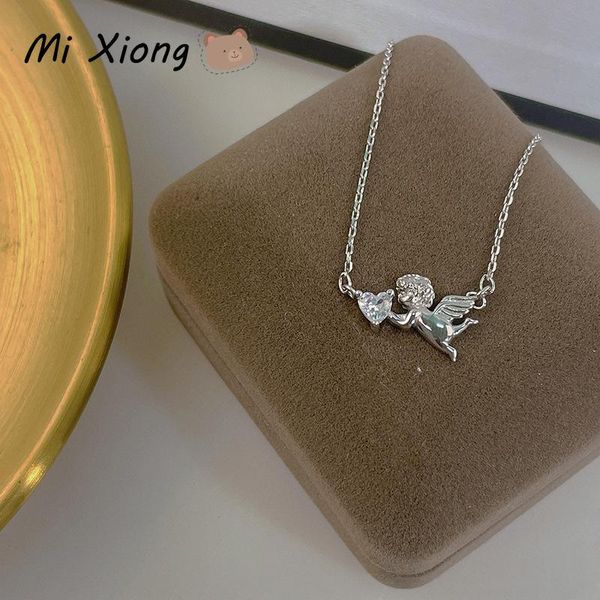 

chains mi xiong 925 sterling silver necklaces for women's exquisite pendant with prince love style luxury jewelry charm party