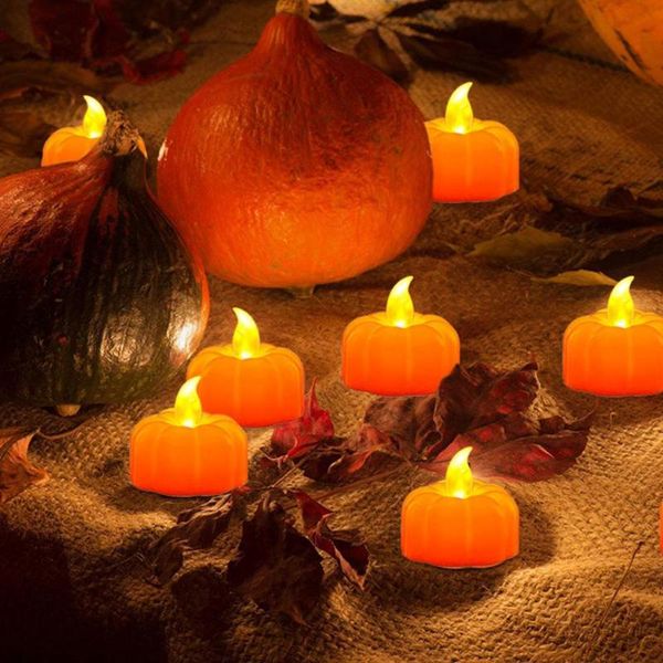 

candles decorative visual effect creative pumpkin shape candle light for table games