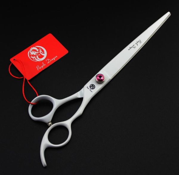 

hair scissors hairdressing 677# 8.0'' 22cm brand purple dragon grade 440c white color dogs cats pets cutting shears
