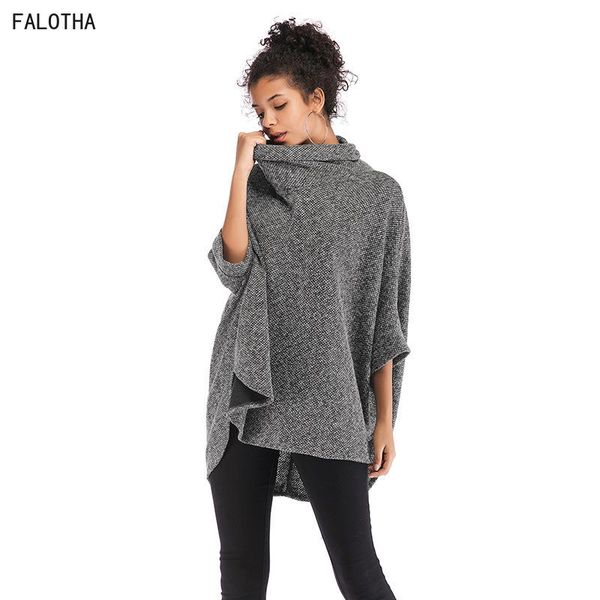 

women's sweaters high neck pullover sweater shirt irregular long loose knit jacket women korean, White;black