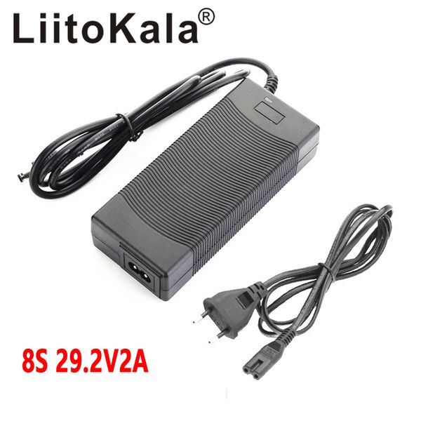 

liitokala 24v 29.2v 2a lifepo4 battery pack charger rca port for 8s