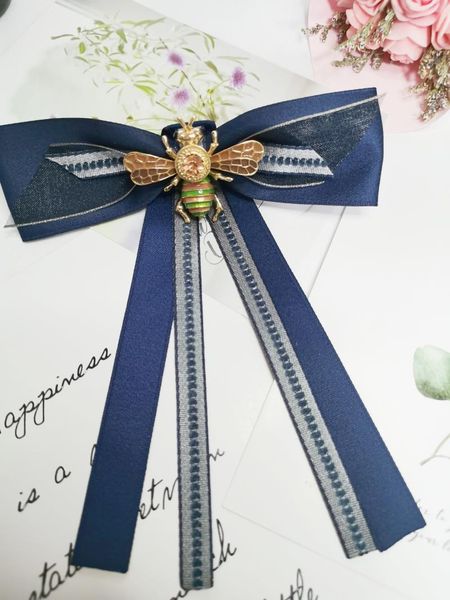 

pins, brooches trendy woman pin ribbon big bowknot cute bee brooch fashion corsage bow tie jewelry shirt accessories, Gray