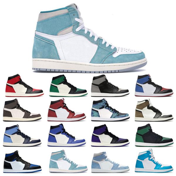 

1s man's basketball shoes turbo green hyper royal unc dark mocha obsidian tie dye court purple bred toe cactus jack chicago game shadow