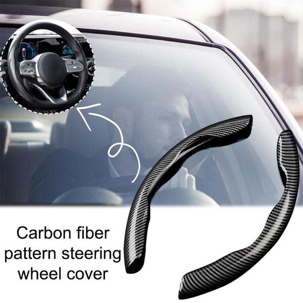 

steering wheel covers 1 pair carbon fiber leather car cover wear-resistant absorbing fashion sweat sports non i1w6