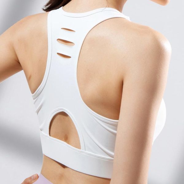 

yoga outfit back hollow sports underwear women high intensity cross bra padded workout beautiful crop fitness vest