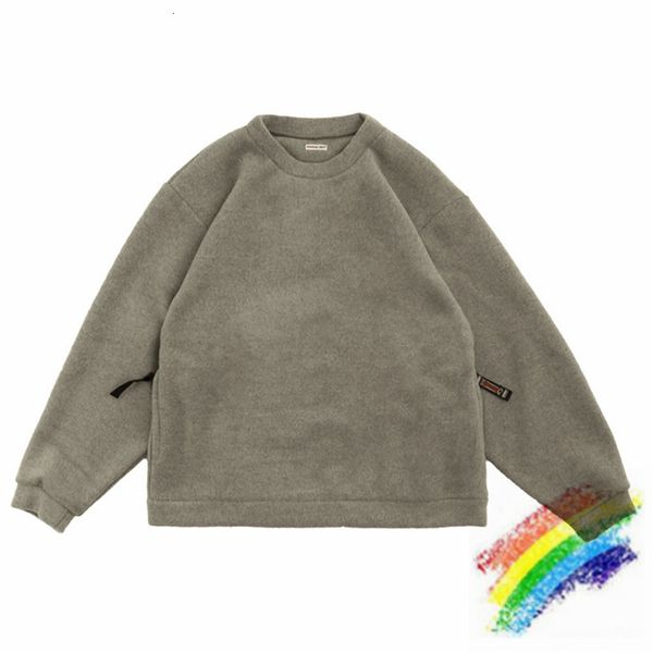

2021 new tecido pesado kapital sweatshirts masculino feminino 1:1 qualidade superior cor slida material de pelcia vintage crewneck d6mw, Black